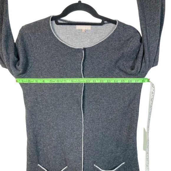 Benedetta B Long Gray Cardigan, Merino Wool Cashmere Blend, Made in Italy, Small - Picture 6 of 8